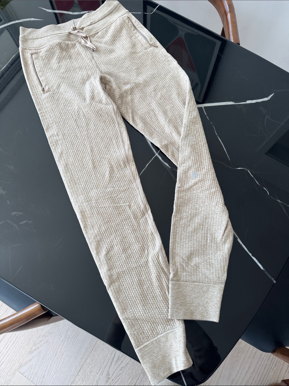 lululemon athletica Neutral Beige Ribbed Joggers